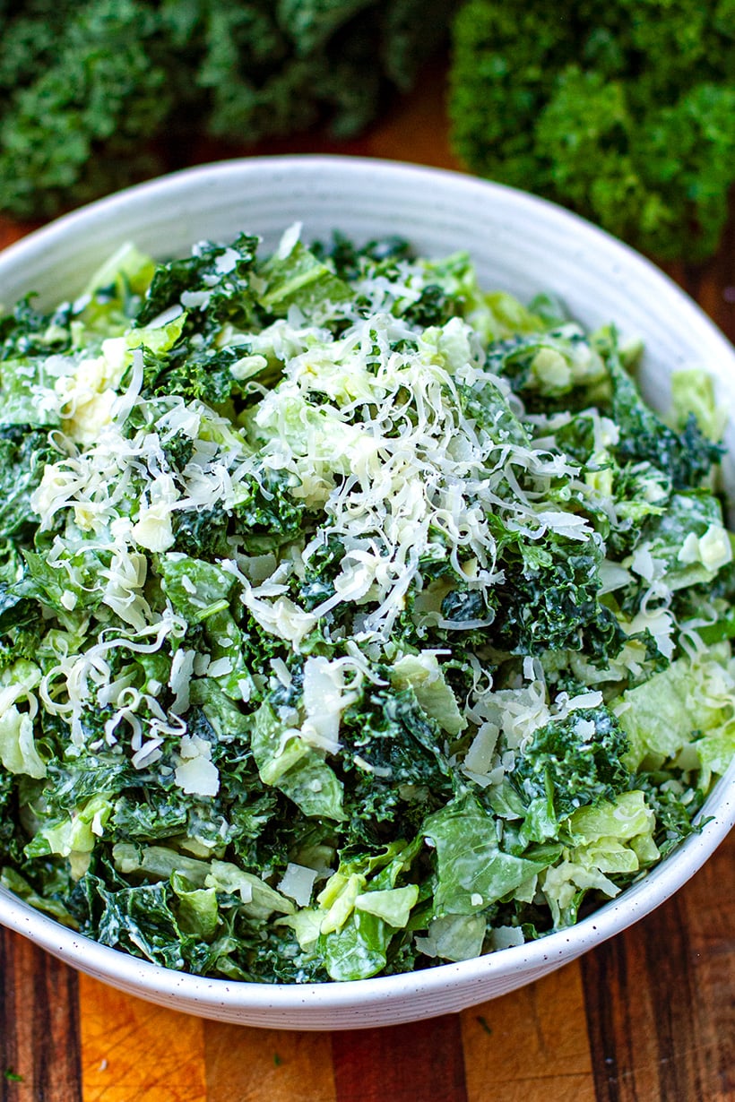 Cheesy Leafy Green Salad (Keto, Low-Carb, Gluten-Free)