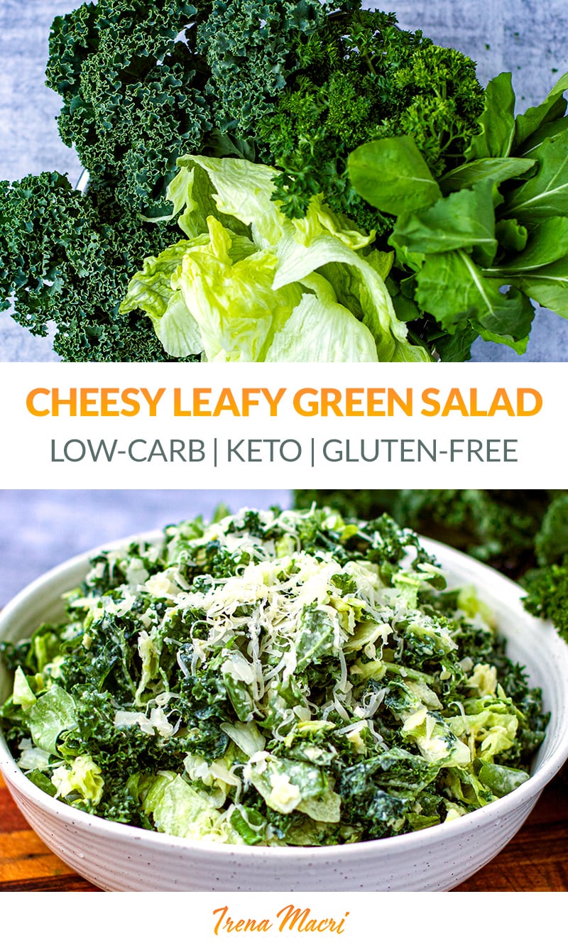 Cheesy Leafy Green Salad (Low-Carb, Keto, Gluten-Free)