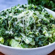 Leafy Green Salad With Cheesy Creamy Garlicky Dressing