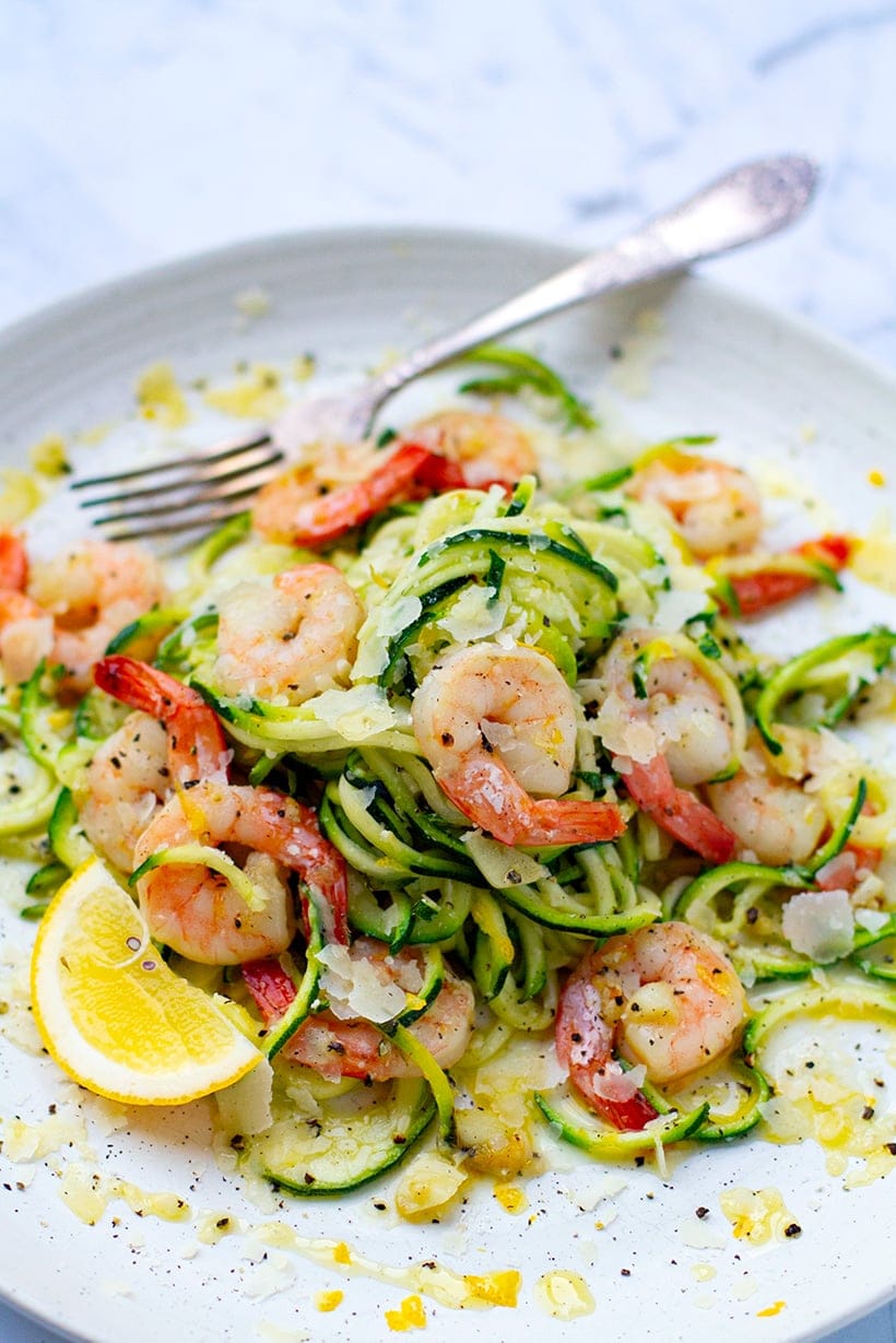 Healthy Shrimp Scampi with Zucchini Noodles