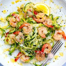 Lemon Garlic Shrimp Zucchini Pasta