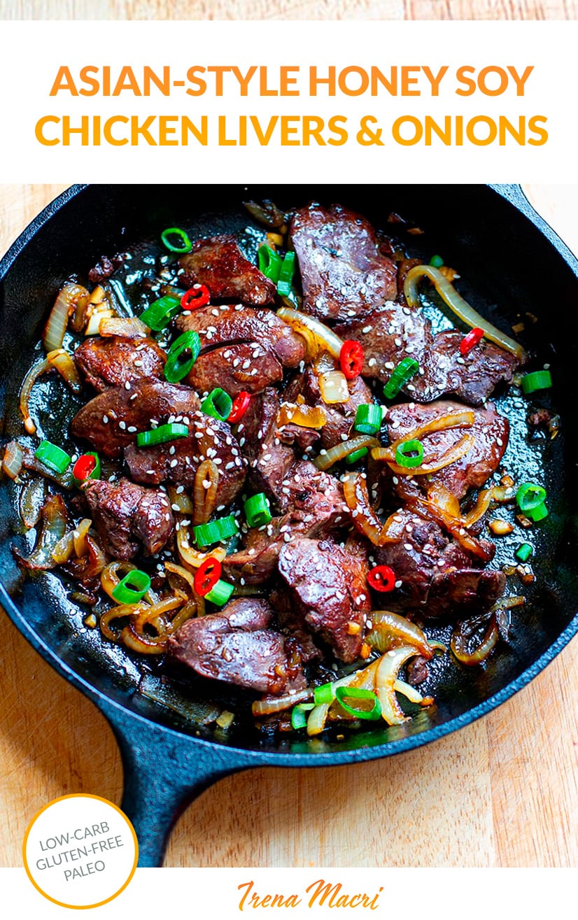 Chicken Livers & Onions With Honey Soy Sauce