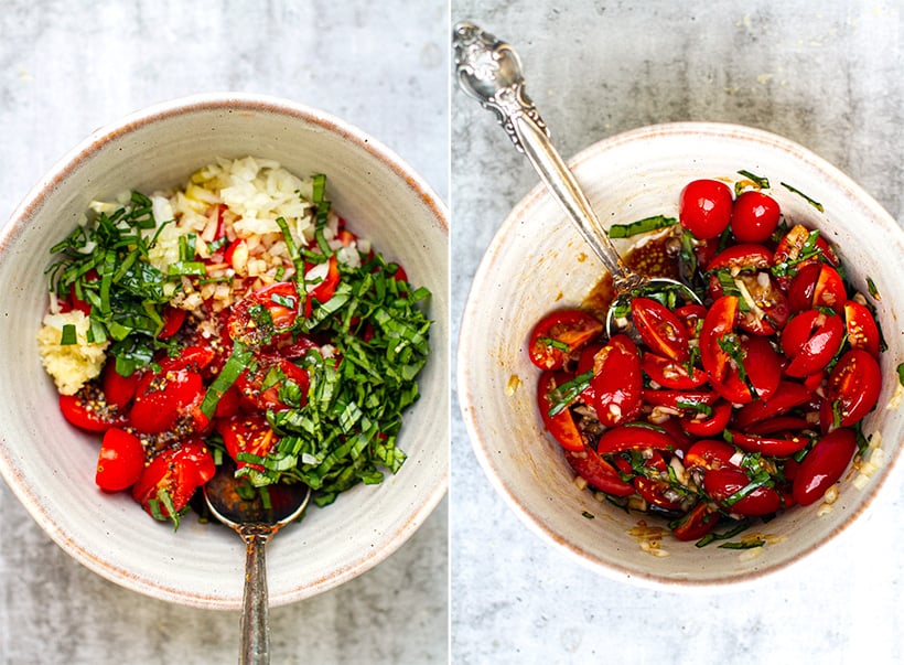 Balsamic basil tomatoes