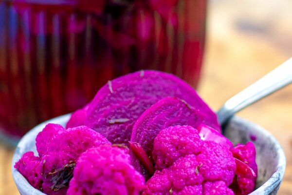 Fermented Cauliflower & Beets With Dill And Garlic