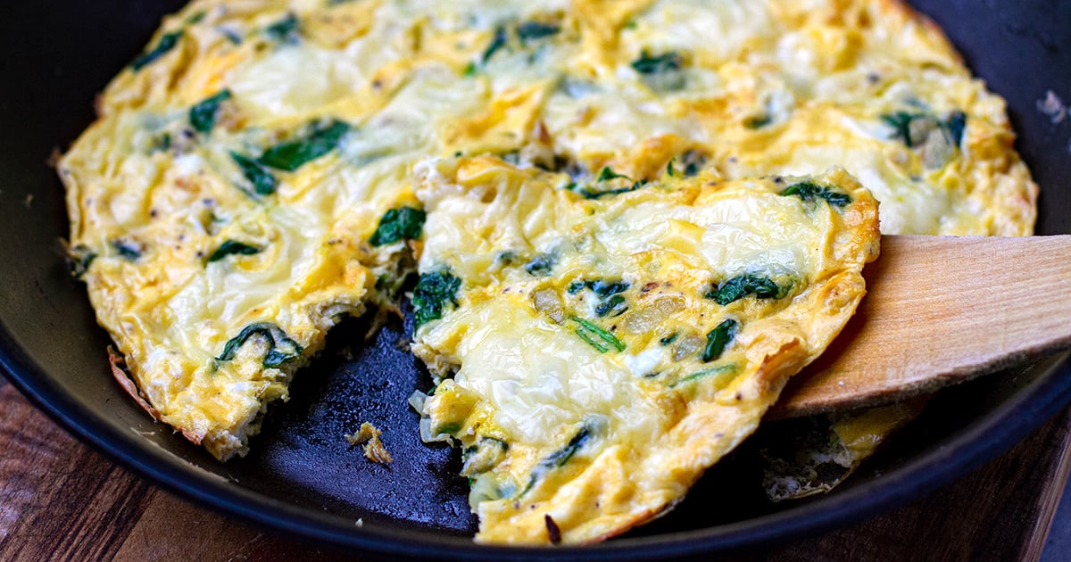 Cheese And Spinach Omelette With Jarlsberg Cheese