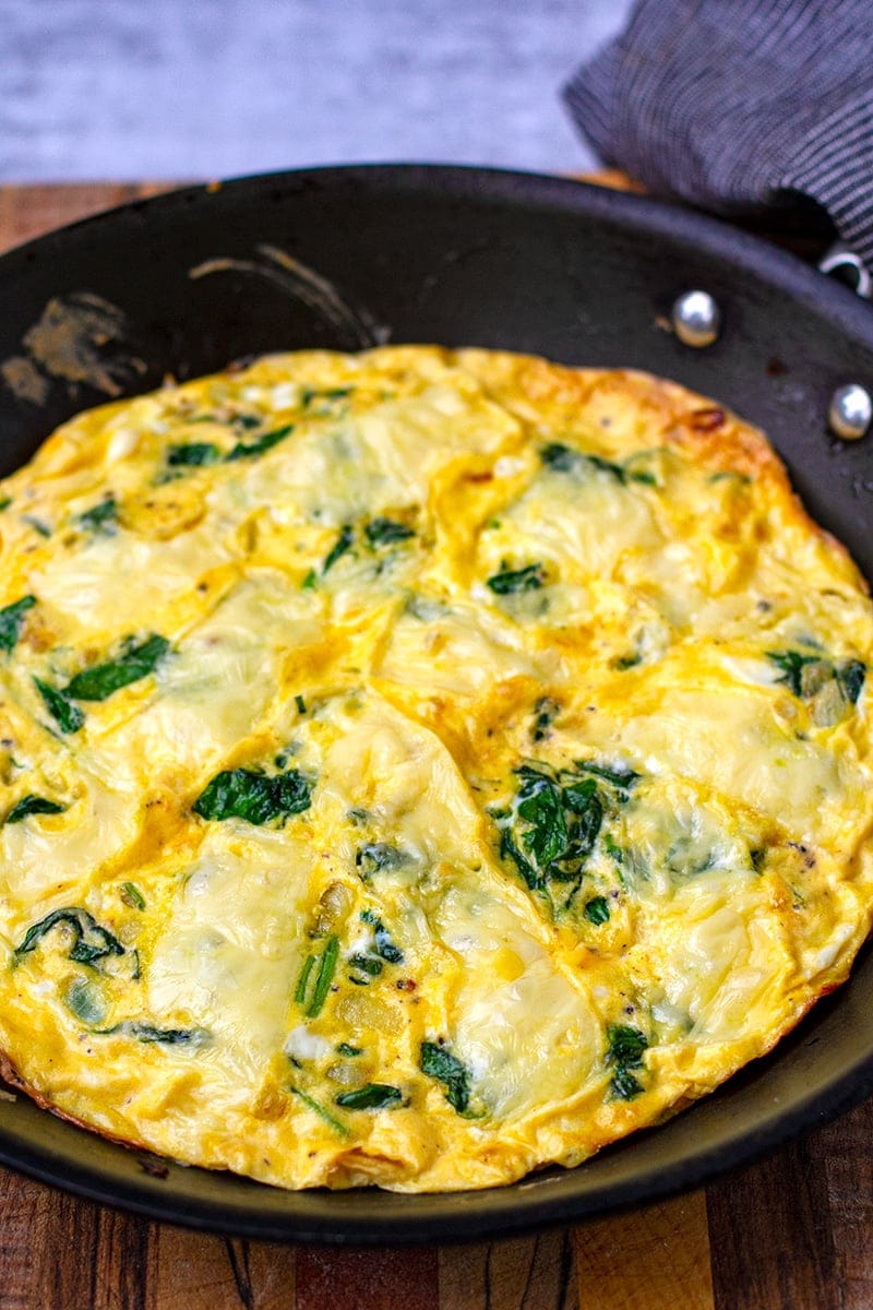 Spinach Omelette With Jarlsberg Cheese.