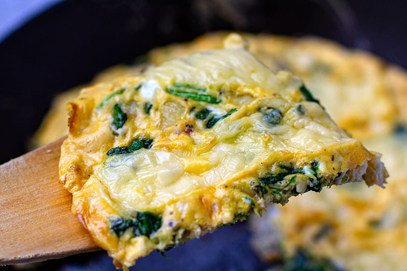 Cheese and spinach omelette