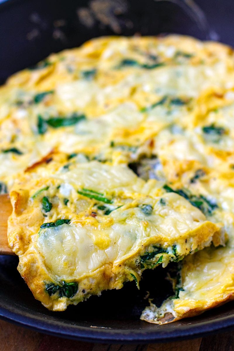 Cheese and Spinach Omelette.