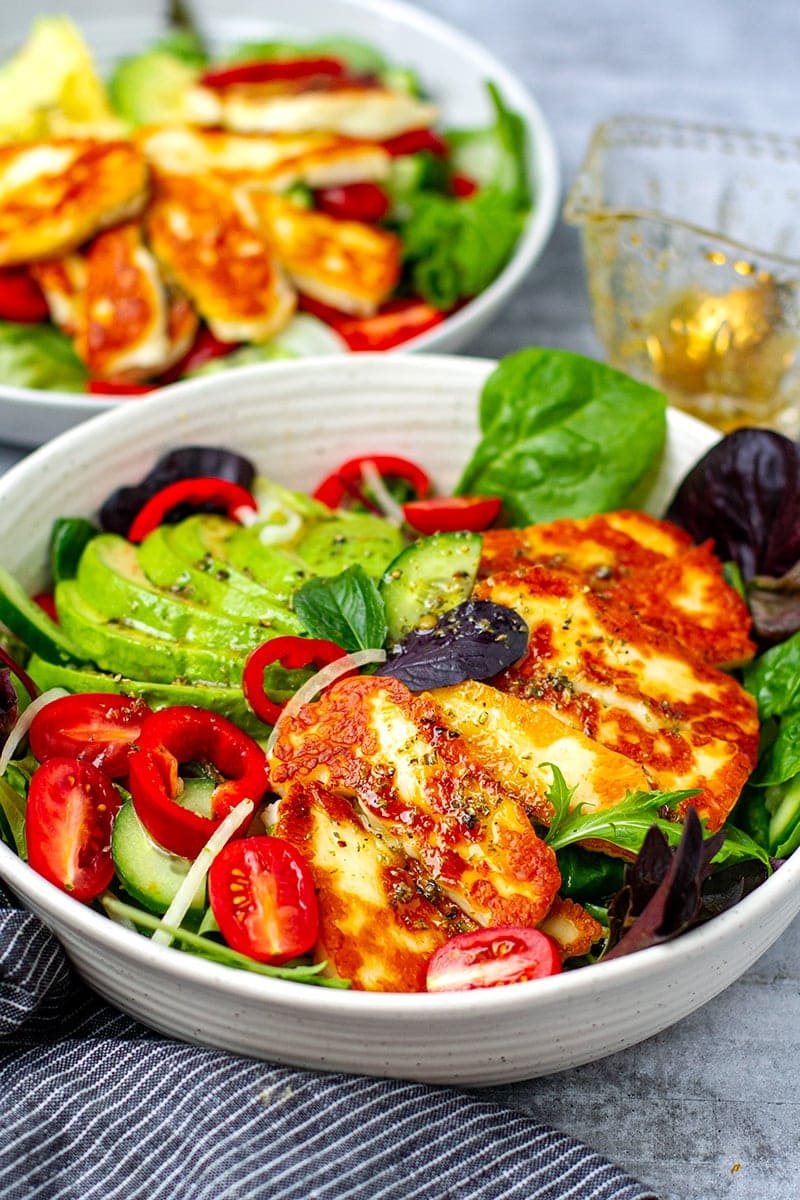 Halloumi & Avocado Salad With Mediterranean Dressing