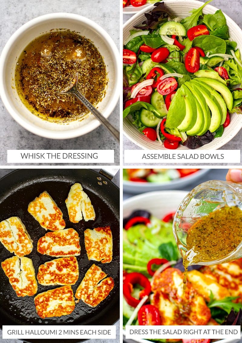 How to make halloumi salad