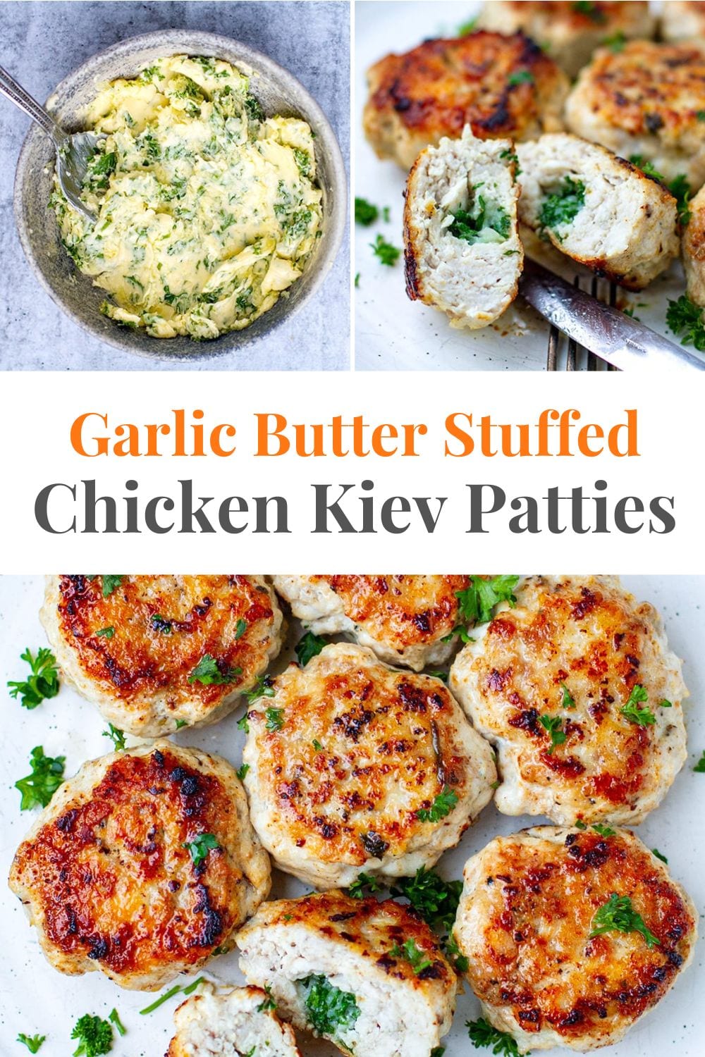 Chicken Kiev Patties Stuffed With Garlic Herb Butter