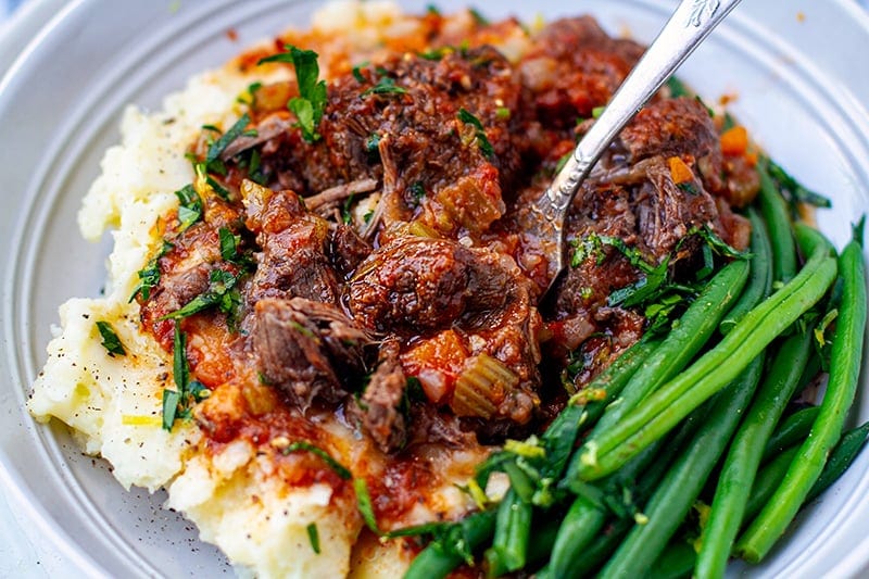 Braised beef cheeks