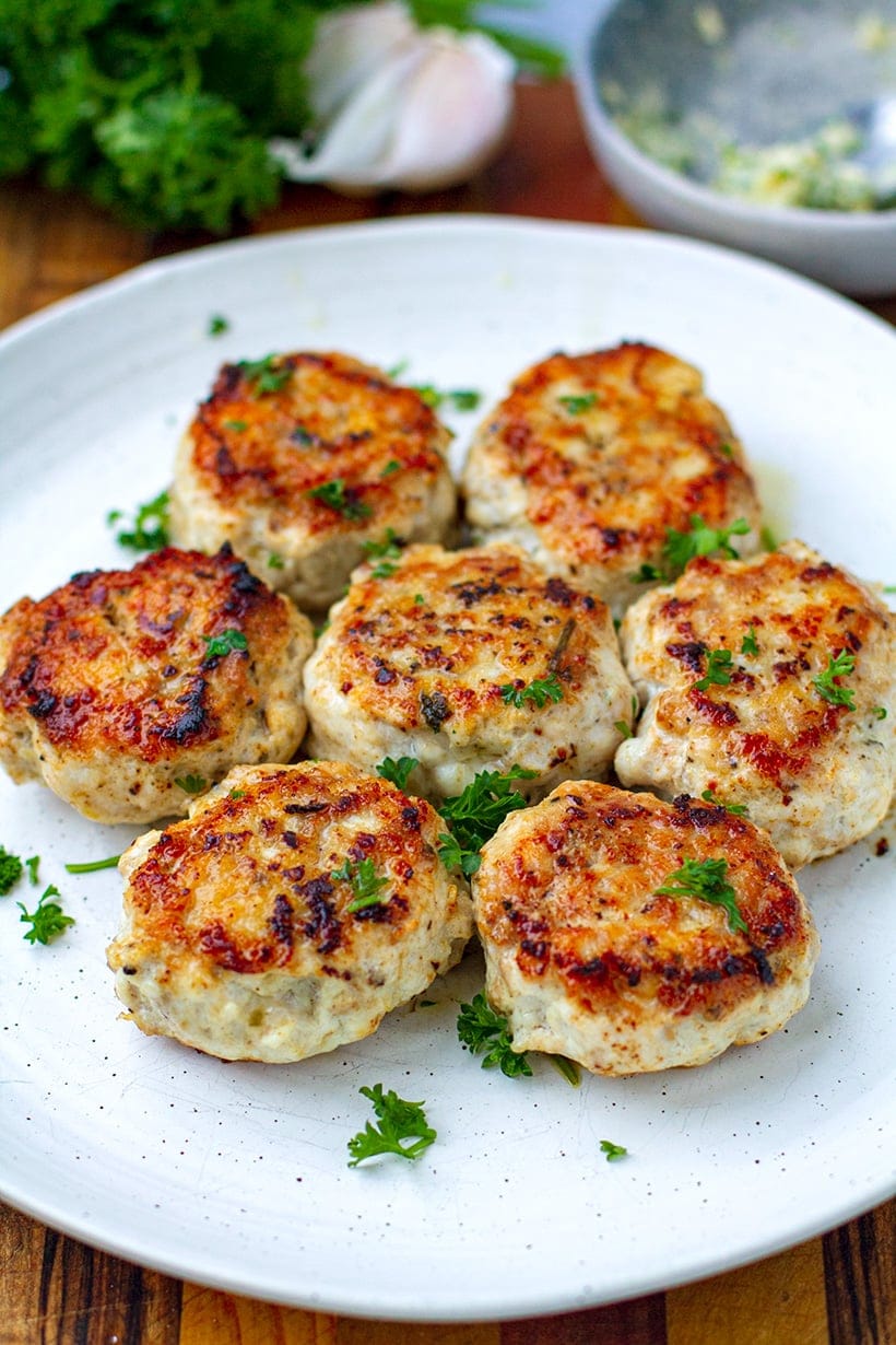 Garlic Butter Stuffed Chicken Patties