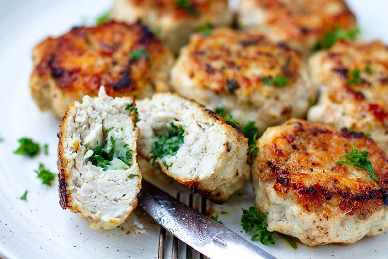 Chicken Kiev Patties With Garlic Herb Butter Stuffing