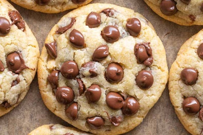 Baked keto cookies with choc chips
