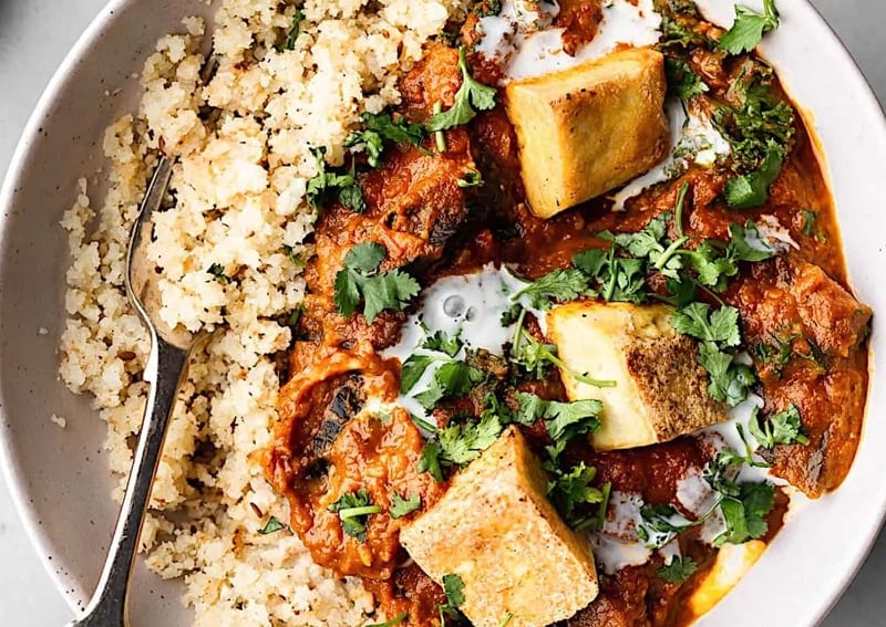 Mushroom tofu tikka masala