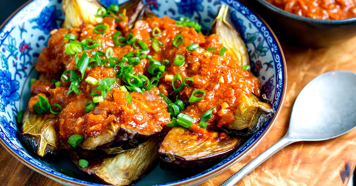 Tomato Miso Roasted Eggplant (Vegan, LowCarb, GlutenFree)