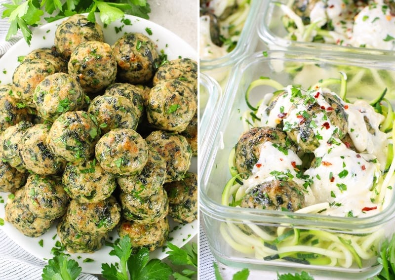 Spinach feta chicken meatballs