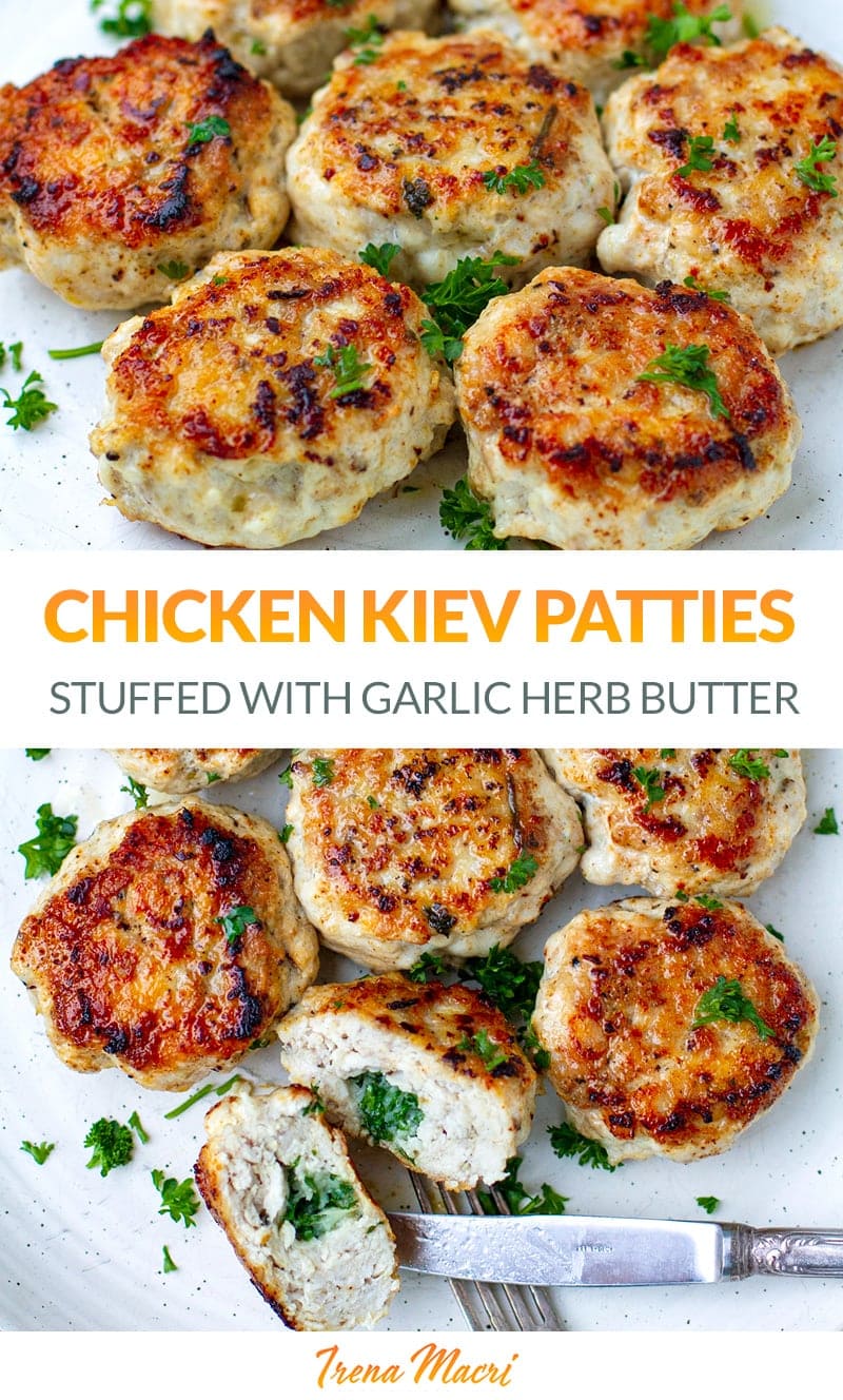 Stuffed Chicken Kiev Patties (Low-Carb, Keto, Gluten-Free Recipe)