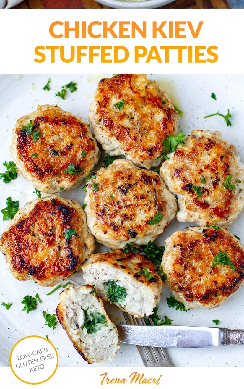 Stuffed Chicken Kiev Patties (Low-Carb, Keto, Gluten-Free Recipe)