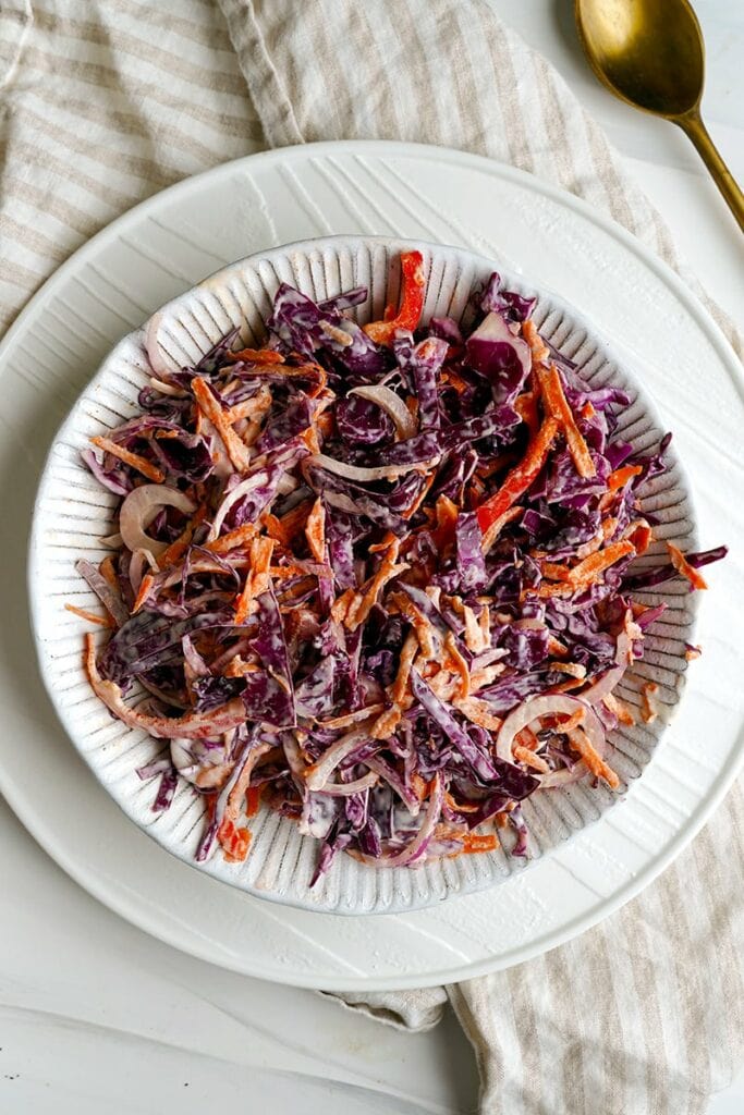 Red cabbage coleslaw