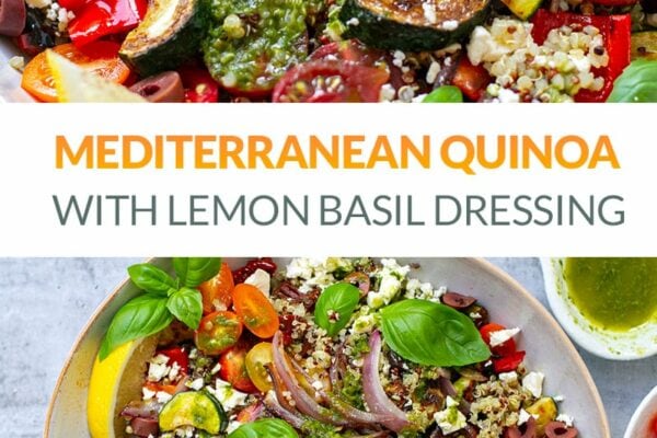 Mediterranean Quinoa Salad With Lemon Basil Dressing