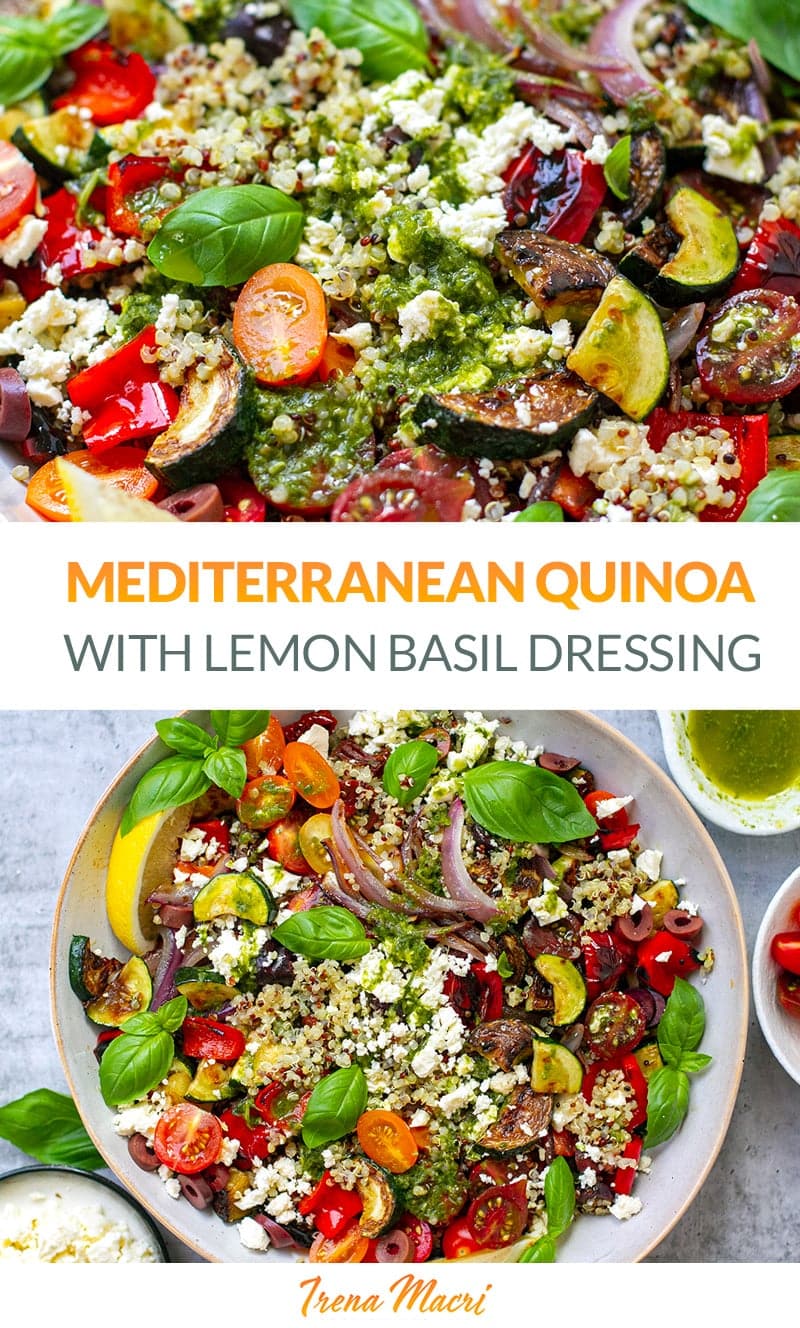 Mediterranean Quinoa Salad With Lemon Basil Dressing