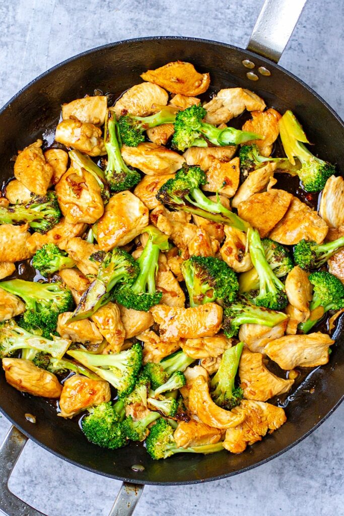 Chinese chicken broccoli stir fry finished recipe