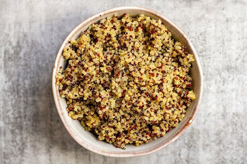 Cooked quinoa for a salad