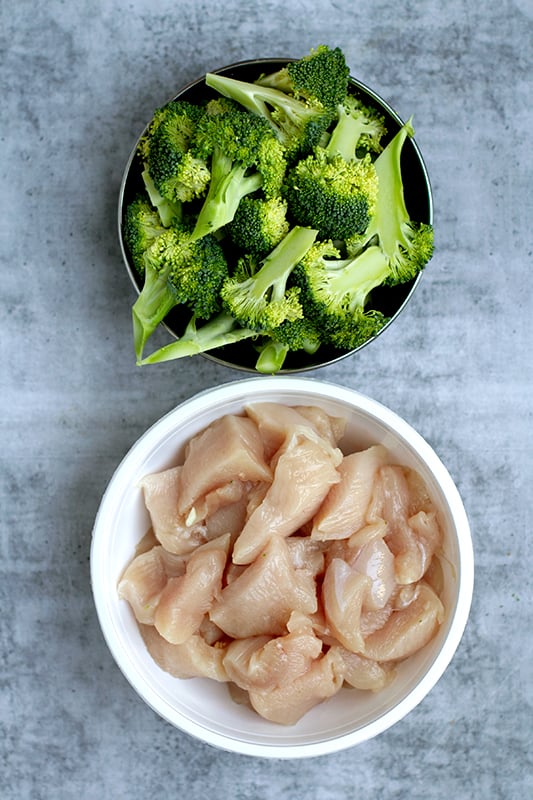 Cut broccoli into florets and leave small ones whole