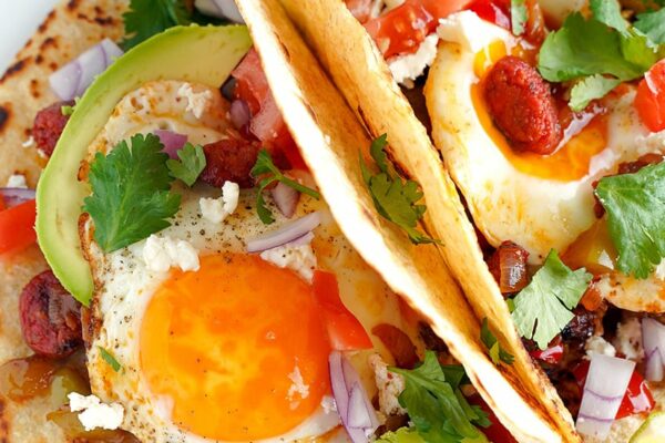 Breakfast Tacos With Eggs & Chorizo (With Low-carb Tortillas)