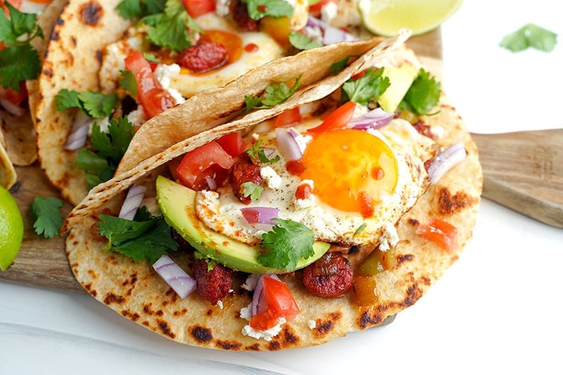 Chorizo egg tacos recipe