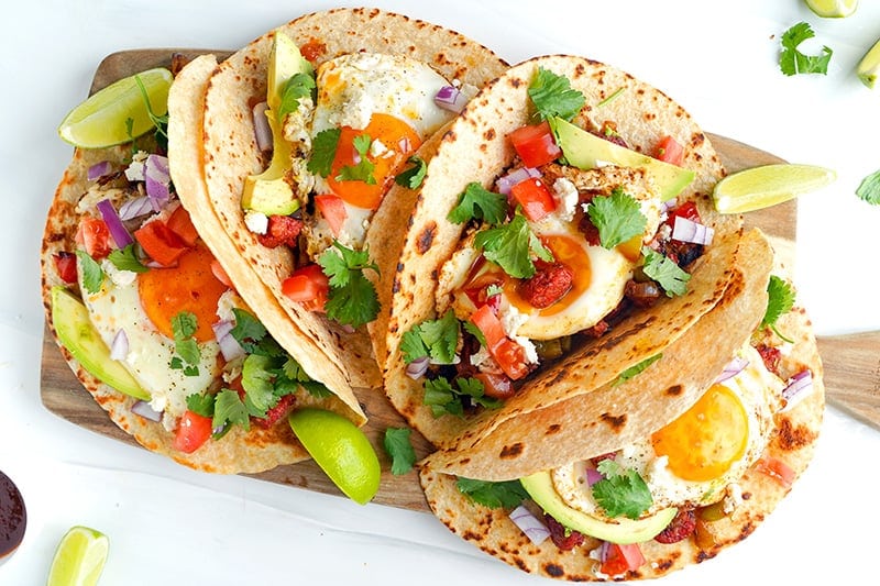 Chorizo & Eggs Breakfast Tacos Recipe