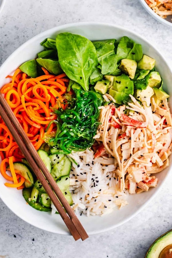 Spicy Crab Poke Bowls