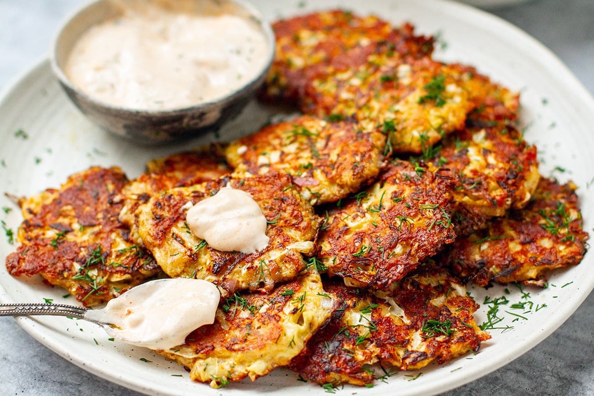 Cabbage patties with tuna and cheese recipe