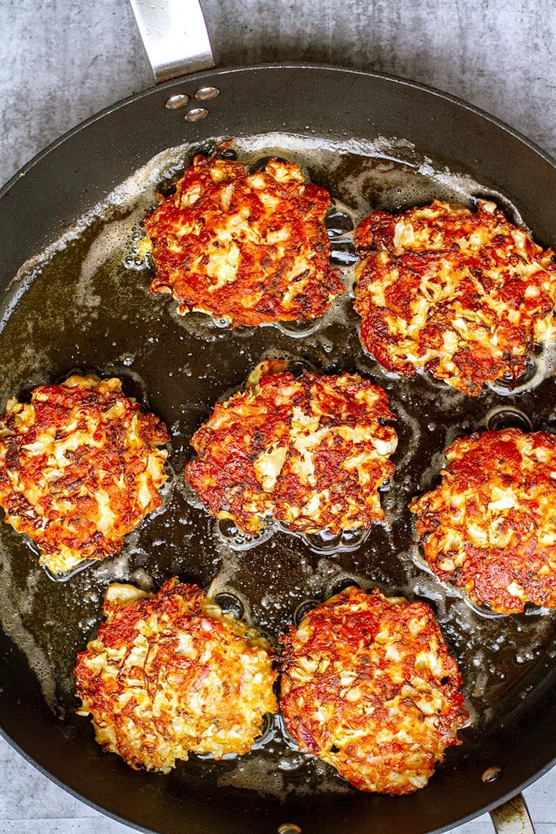 Tuna Cabbage Patties With Spicy Garlic Mayo