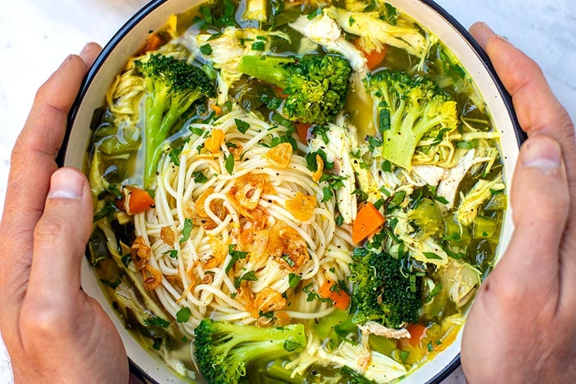 Garlic Chicken Soup With Vegetables