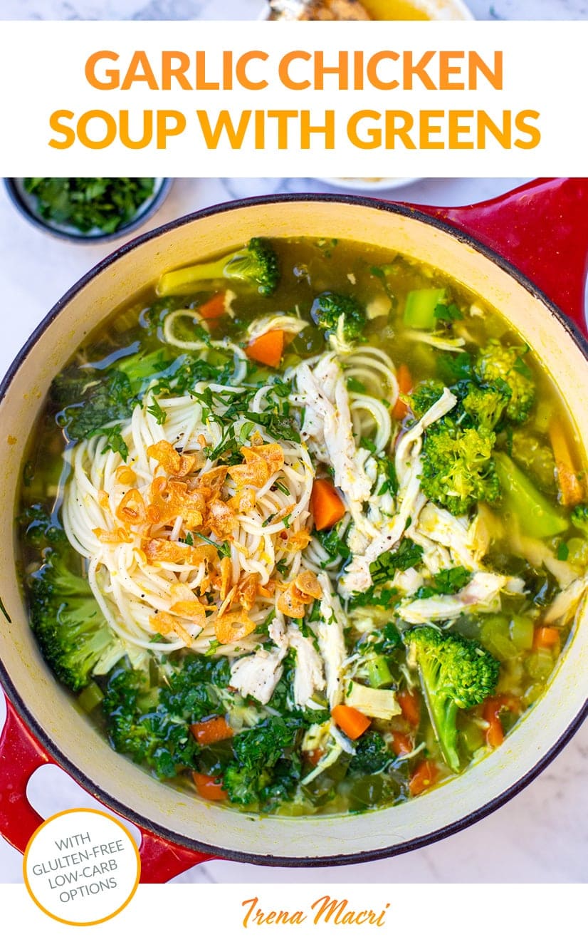 Garlic Chicken Soup With Greens