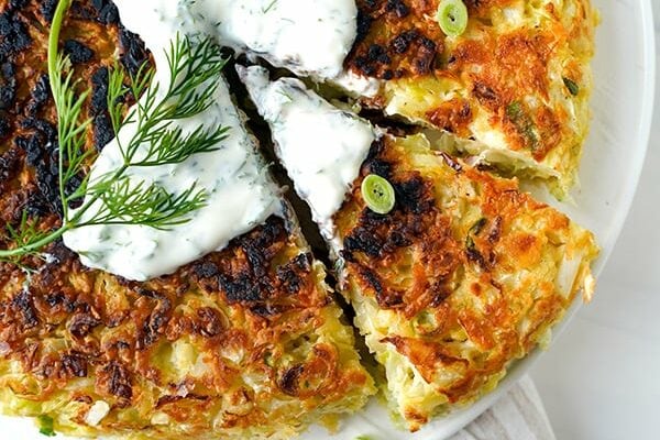 Cabbage Pie Recipe With Sour Cream Dill Sauce