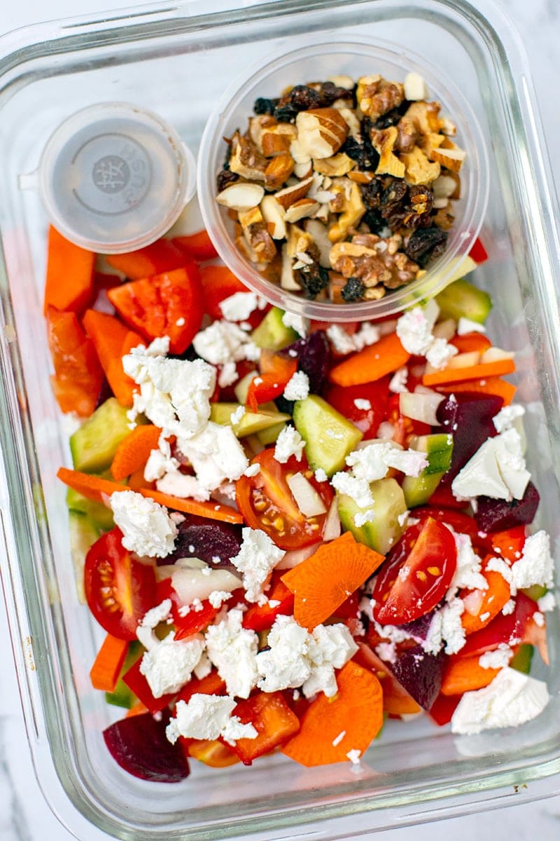 Salad meal prep for feta salad