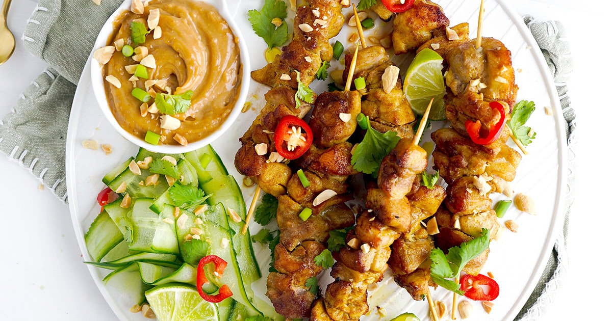 Keto Chicken Satay With Spicy Peanut Sauce