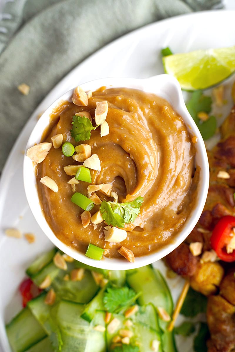 Keto peanut sauce for satay chicken