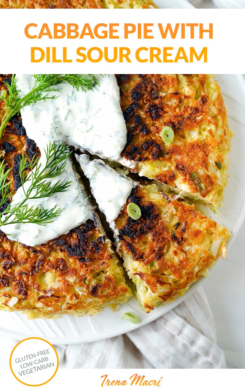 Cabbage Pie With Sour Cream Dill Sauce