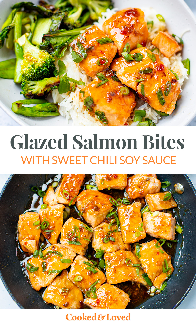 Glazed Salmon Bites With Sweet Chili Soy Sauce