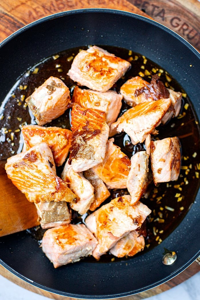 Salmon Bites With Sweet Chili Glaze