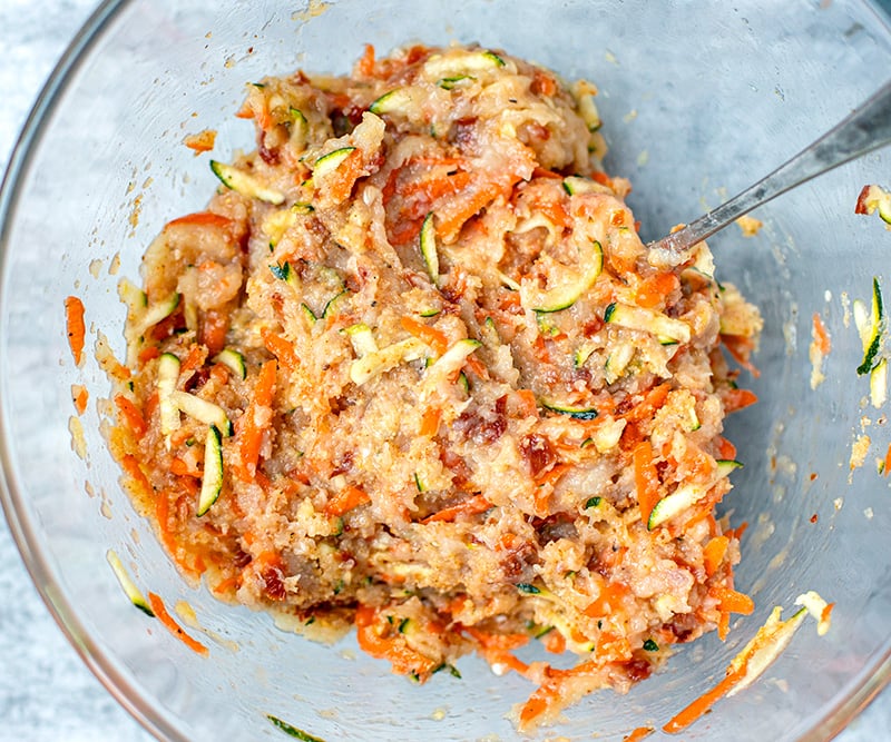 Chicken mince patties mixture with vegetables