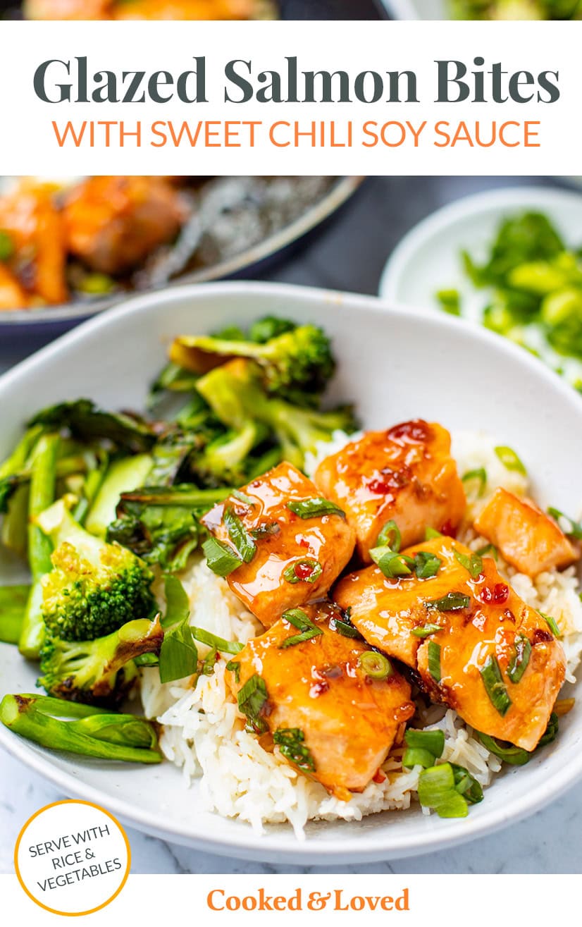 Salmon Bites With Sweet Chili Soy Glaze