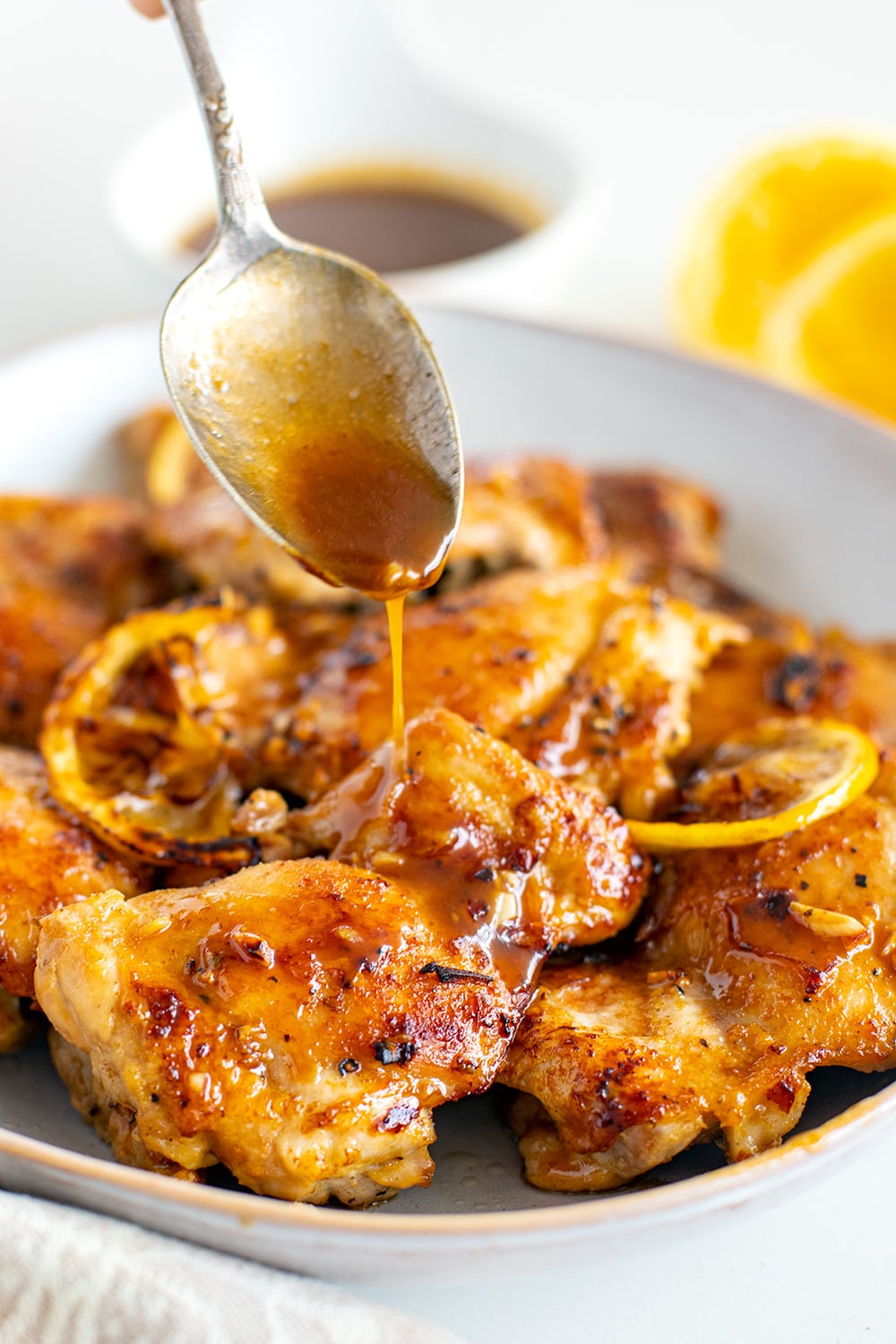 Honey Lemon Garlic Pepper Chicken Thighs