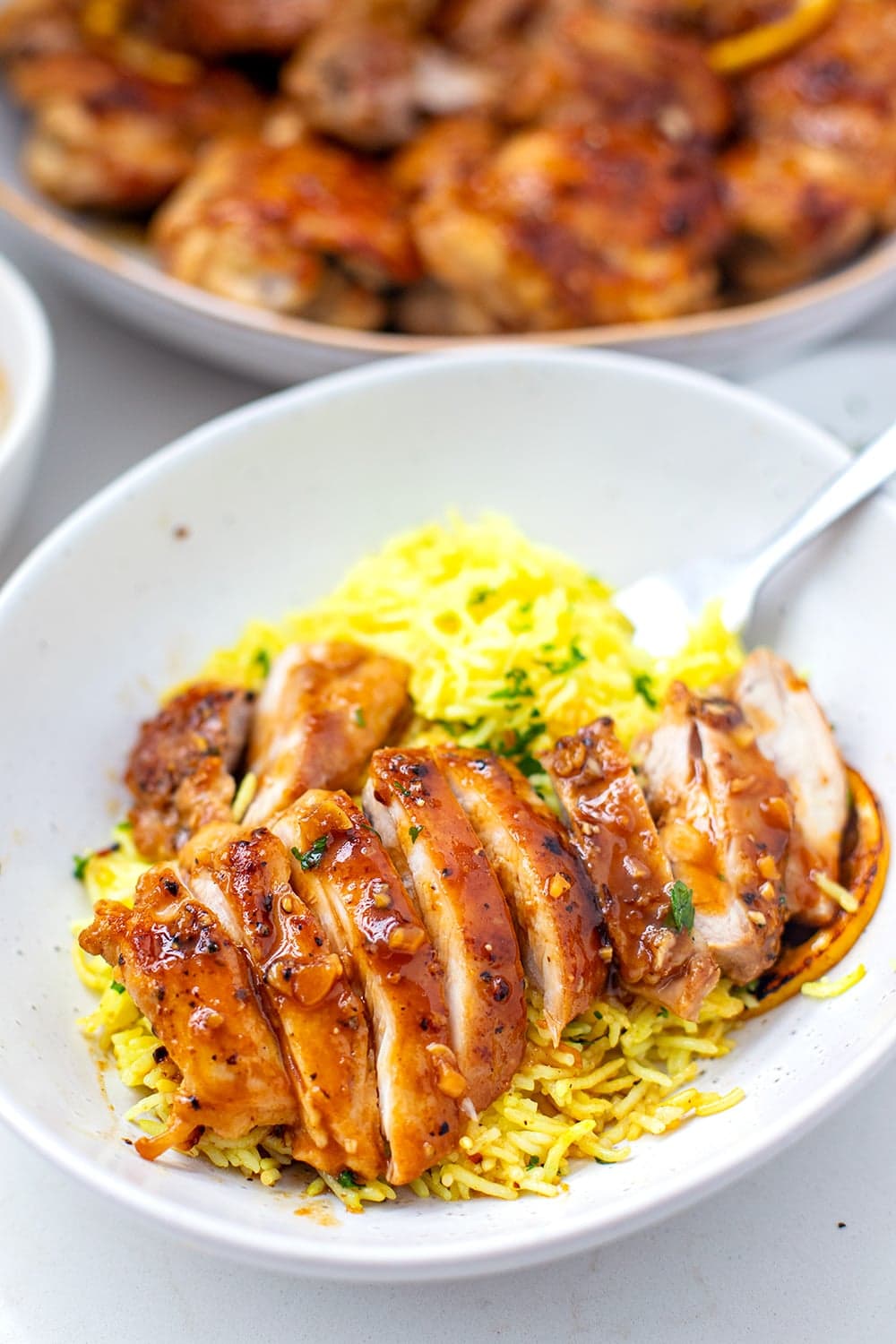 Honey Lemon Chicken Thighs With Rice