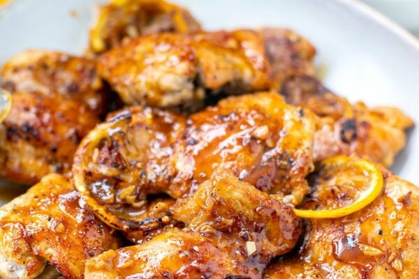 Chicken Thighs With Honey Garlic Lemon Sauce